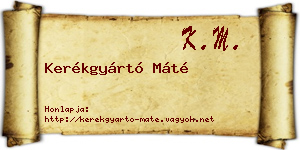 Kerékgyártó Máté névjegykártya